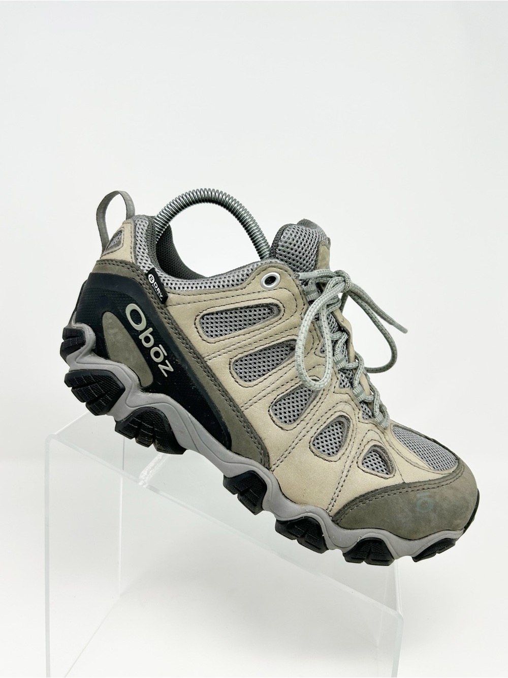 Oboz Sawtooth II Low Women's Waterproof Hiking Shoes Gray Tan Lace Up Size 9.5